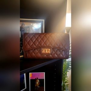 Women's Leather Brown/gold  medium-sized shoulder